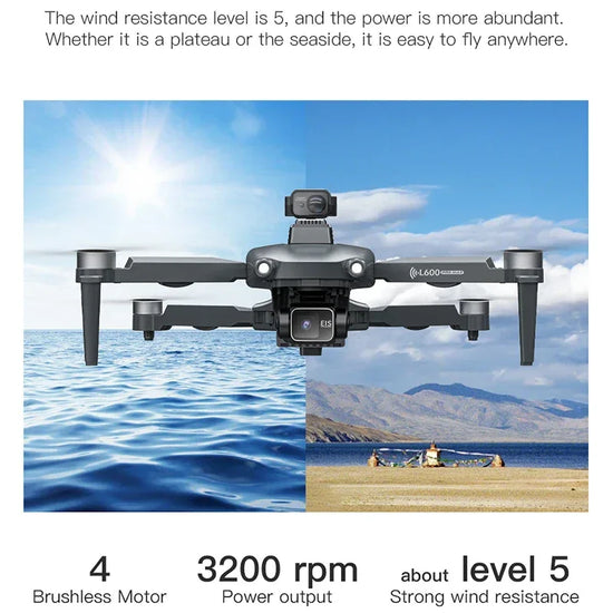 L600 Pro Max GPS Drone 4K – 5KM Range 3-Axis Gimbal Obstacle Avoidance - Vstored