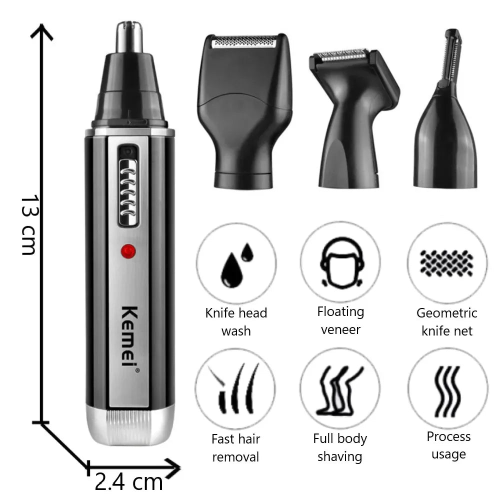 Nose Hair Trimmer for Men 4-in-1 – Rechargeable Ear Beard Eyebrow - Vstored