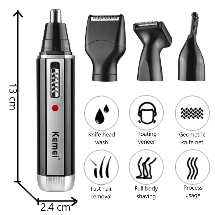 Nose Hair Trimmer for Men 4-in-1 – Rechargeable Ear Beard Eyebrow - Vstored