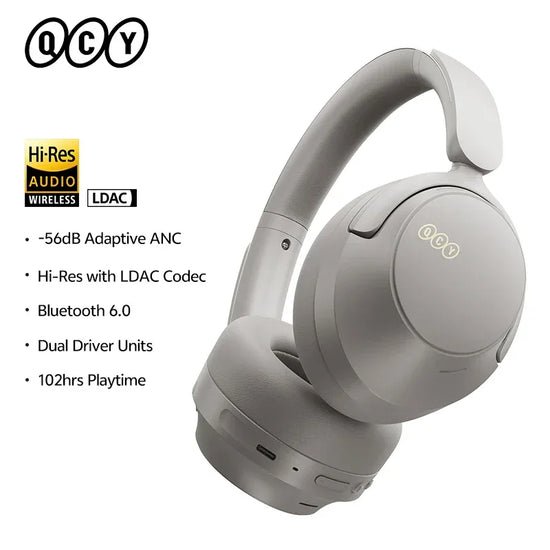 QCY H3S Wireless Headphones – ANC Noise Cancelling 102H Playtime - Vstored